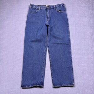 Vintage Faded Glory Mens Relaxed Fit Blue Denim Jeans Size 38x30 Cotton